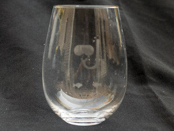 Beach Themed Etched Stemless Wine Glass