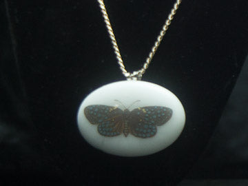 White with Butterfly on Sterling Silver Butterfly